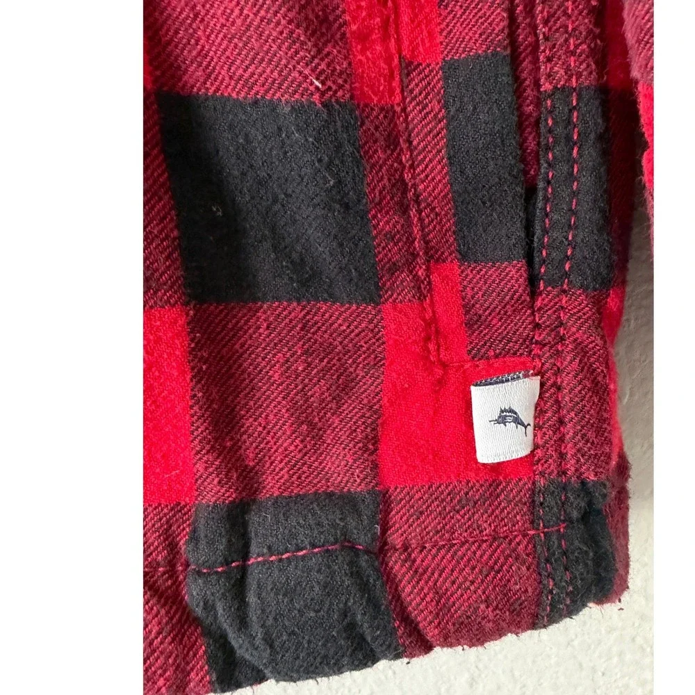 Tommy Bahama Boys Buffalo Plaid Sherpa Lined Flannel Shirt Jacket Size 14 XL
